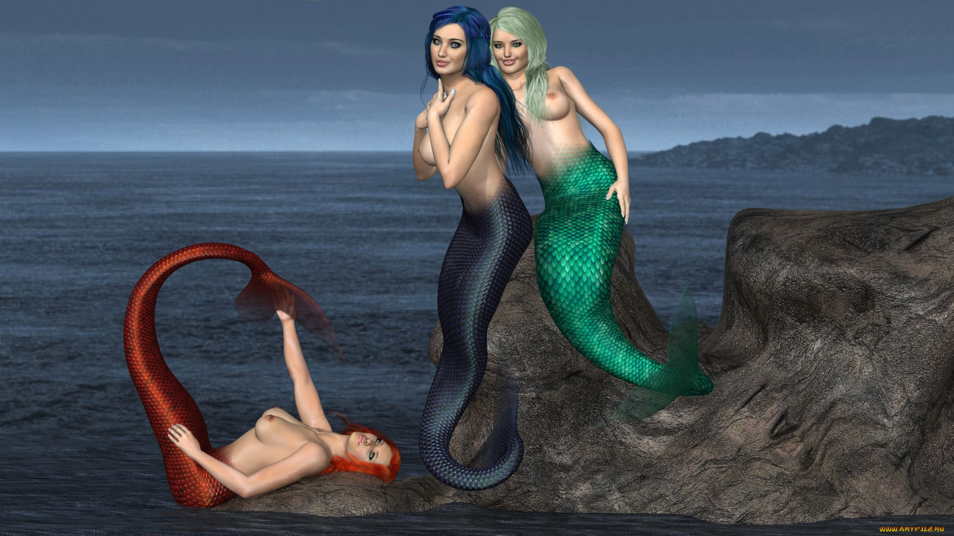 , , , , , chariklo, moony, and, esme, mermaids, , , 